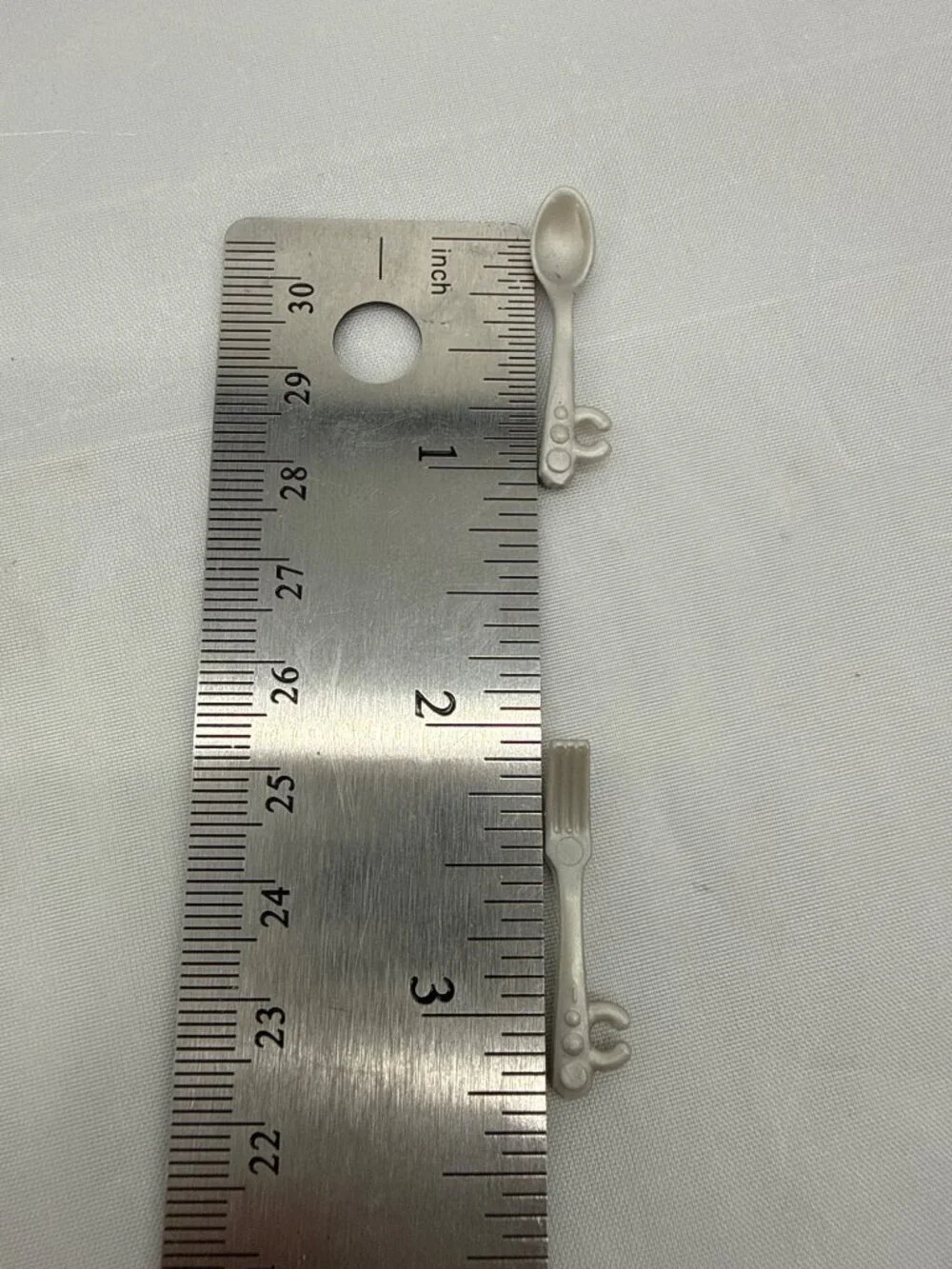 Mattel Barbie Silver Replacement Utensils Fork Spoon Clip Arm Doll Accessory